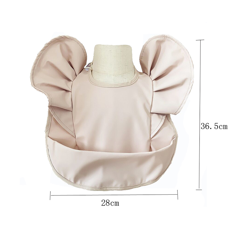 Babero de PU premium con diseño de volantes
