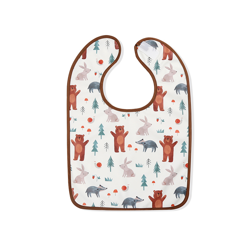 Babero de bebé de PU impermeable con estampado de pájaros