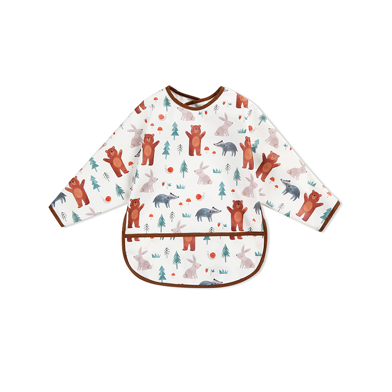Babero de manga impermeable con estampado de abejas