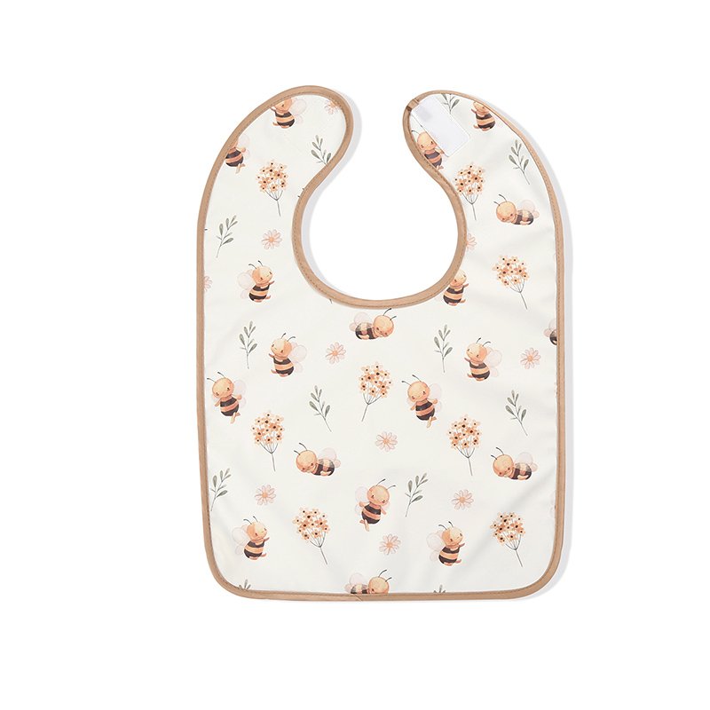 Babero de bebé de PU impermeable con estampado de pájaros