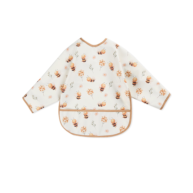 Babero de manga impermeable con estampado de abejas