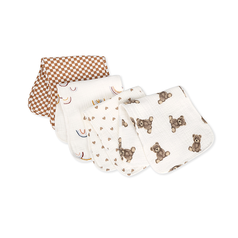 Juego de paños para eructar para bebés Muslin