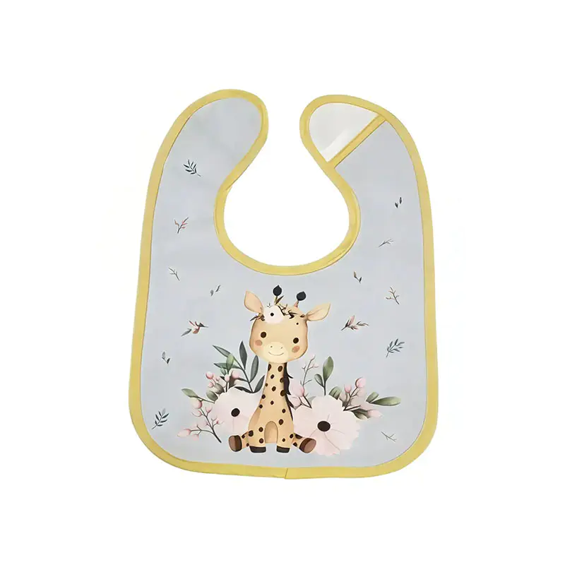 Lindo babero de alimentación de PU con estampado animal
