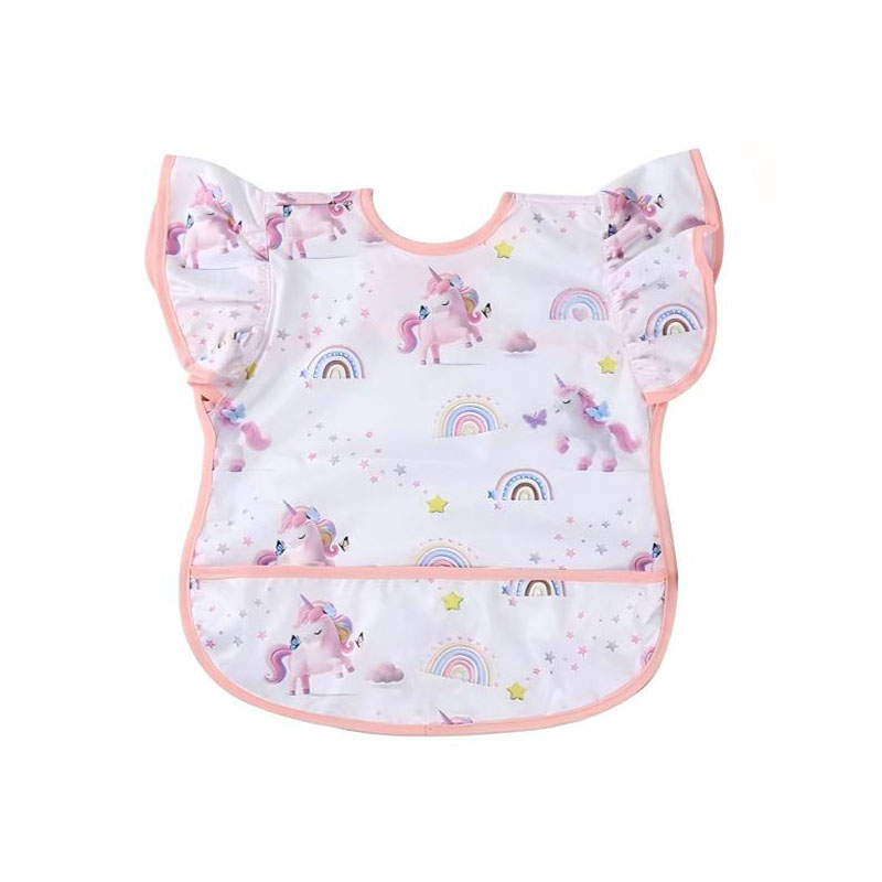 Babero de delantal de manga corta para niñas para bebés