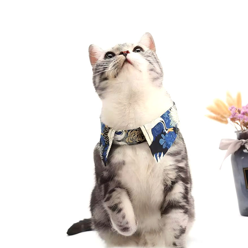 Accesorio floral para collar de gato con pajarita de algodón para mascotas