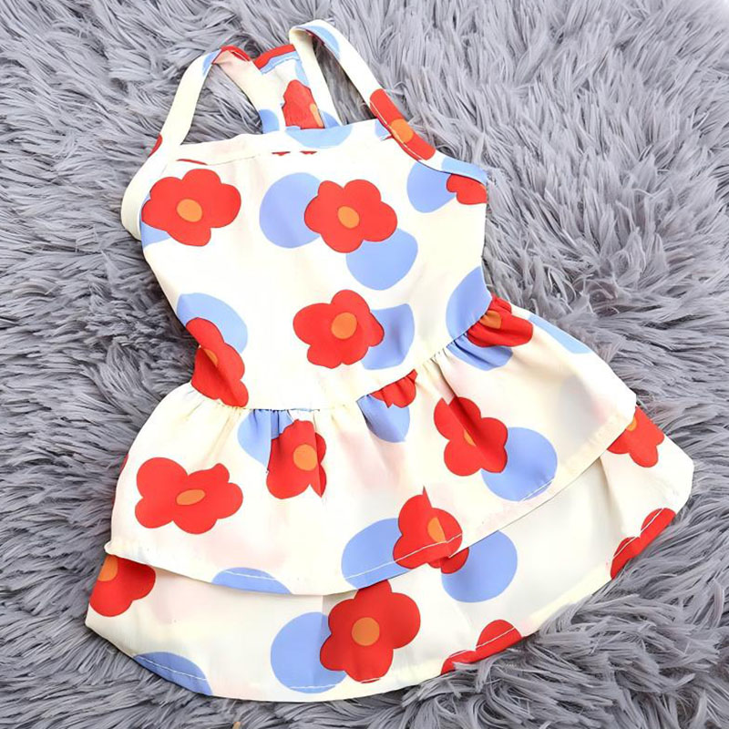 Vestido estampado para gatos, falda suave de gasa para mascotas